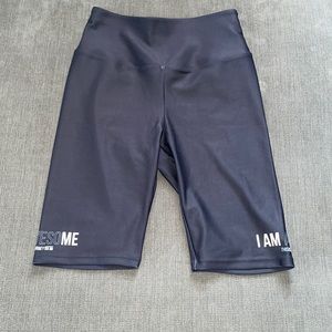 Shaun T I Am awesoME Biker Shorts Black Size M NWOT